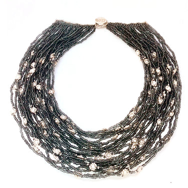 Collar cosecha 25 hilos plateadas